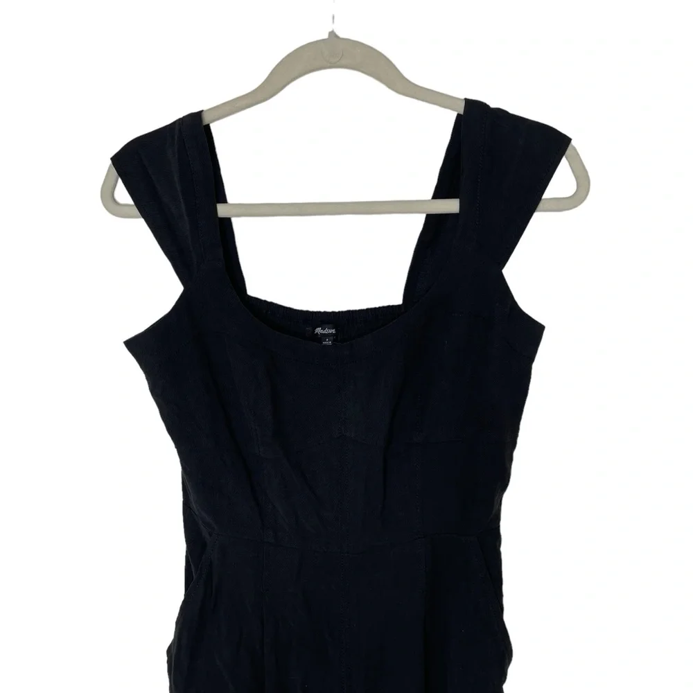NEW WITH TAGS Madewell True Black Cap-Sleeve Crop Wide-Leg Jumpsuit Size 2 NO118